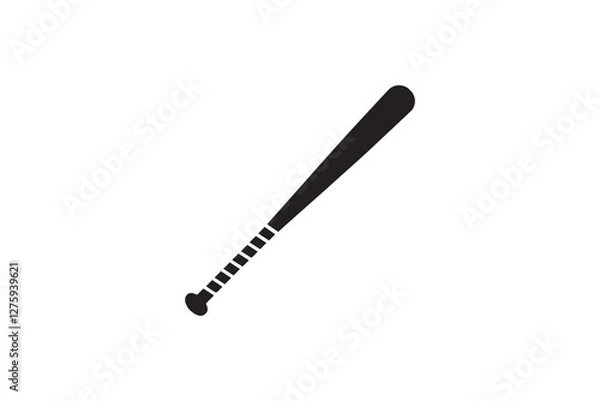 Obraz baseball bat icon vector silhouette isolated in white background