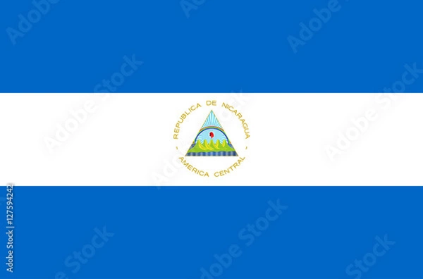Fototapeta eps 10 vector Nicaragua flag. Nicaraguans flat style flag with stripes and emblem