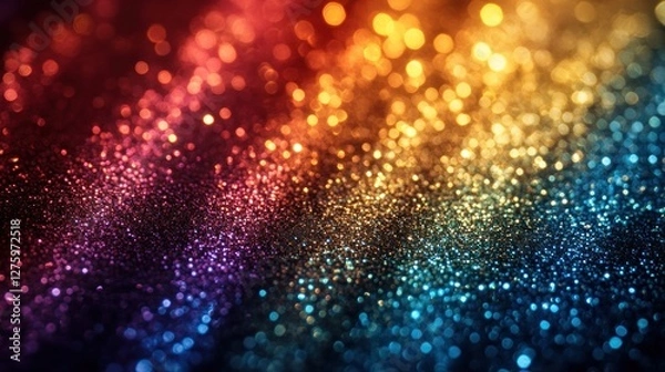 Fototapeta Colorful glitter bokeh abstract background