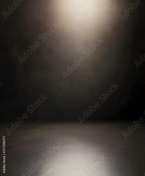 Fototapeta Pitch black background with a minimal light