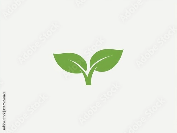 Obraz This logo features a vibrant green sprout, symbolizing growth, renewal, and potential. It embodies the concepts of healthy eating and eco-friendliness, marking a fresh start
