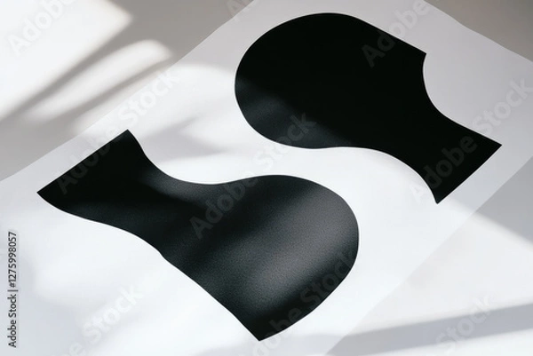 Obraz A minimalist risograph design with a monochrome color scheme, bold typography, and intentional print misalignments.