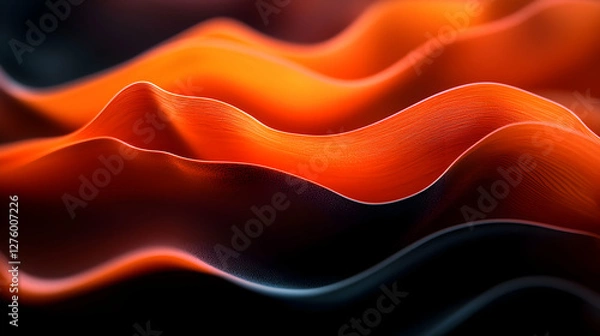 Fototapeta Abstract Orange Wavy Background with Dynamic Ripples and Smooth Gradient Surface in Modern Art Design