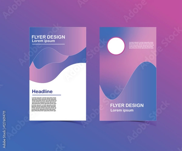Obraz Abstract geometric gradient posters set. Minimalist elegant style cover templates collection with monochrome geometric round shapes. Vector design for social media, cover, banner, flyer.