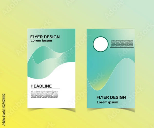 Obraz Abstract geometric gradient posters set. Minimalist elegant style cover templates collection with monochrome geometric round shapes. Vector design for social media, cover, banner, flyer.