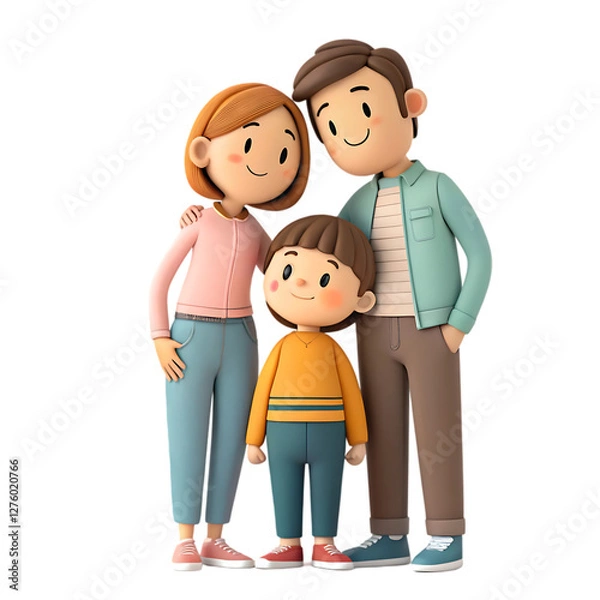 Obraz 3d a family of three people