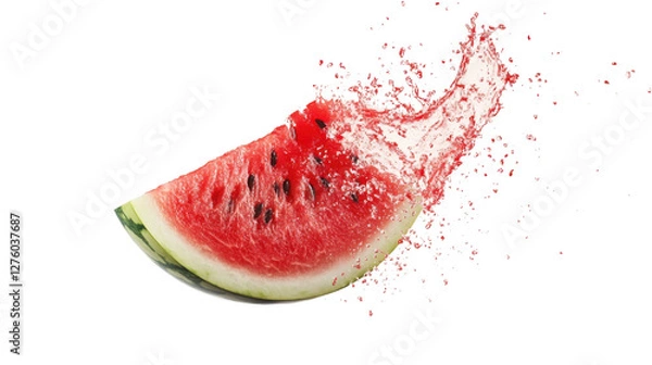 Fototapeta slice of watermelon on white background