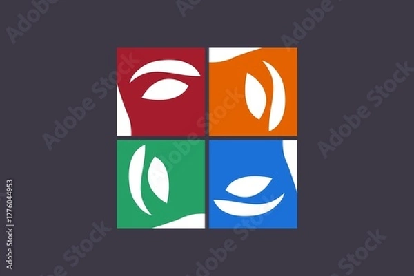 Obraz Abstract face cards design 