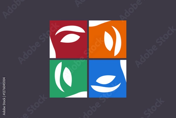 Obraz Abstract face cards design 