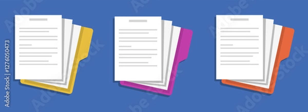 Obraz Documents, documents icon, folded documents in a folder. Background image, vector illustration, postcard, poster.