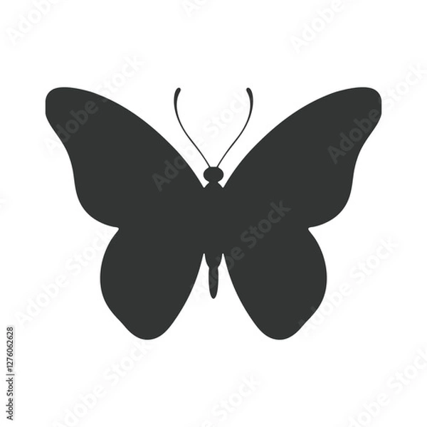 Obraz Butterfly silhouette vector illustration art design. Silhouette Butterflies Isolated. insects butterfly outline, tattoo, coloring, vector logo icon set on a white background.