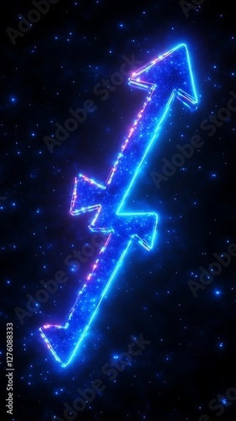 Obraz Neon Arrow Upward Space Background
