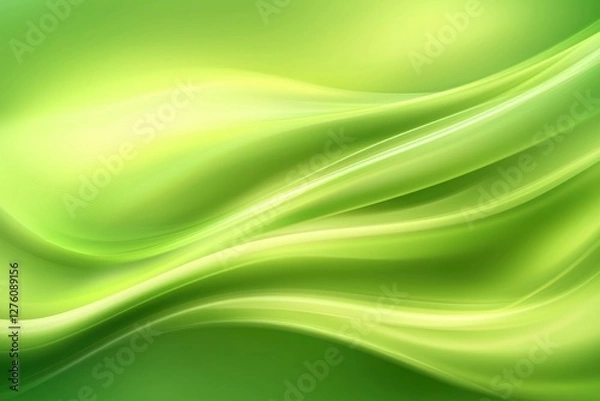 Fototapeta Smooth Green Waves Abstract Background for Creative Projects
