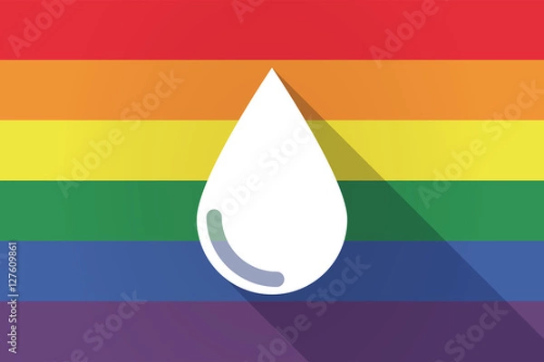 Fototapeta Long shadow lgbt flag with a blood drop