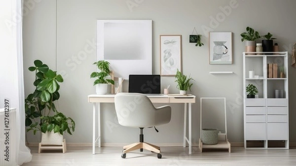 Fototapeta chair remote home office