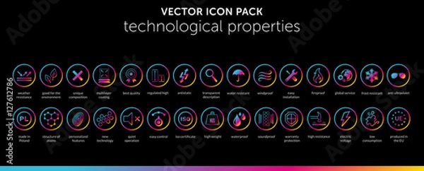 Fototapeta Properties of things VECTOR ICON SET vol. 3