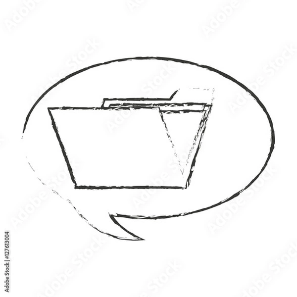 Obraz File inside bubble icon. Folder document data archive and storage theme. Isolated design. Vector illustration