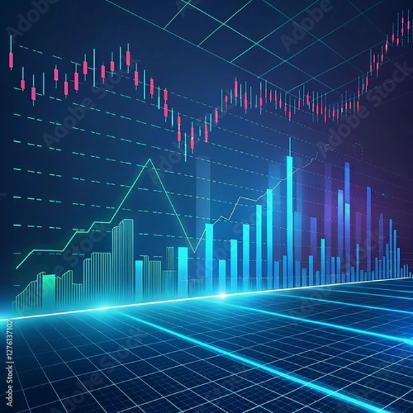 Obraz Abstract Financial Data Visualization