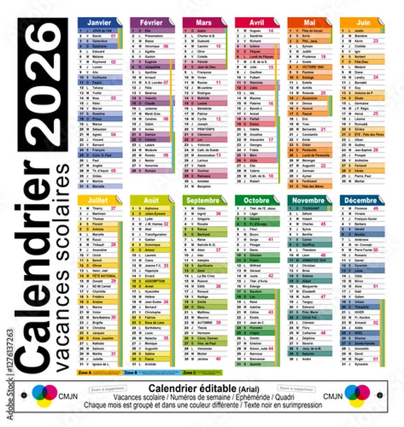 Obraz Calendrier 2026 - 15