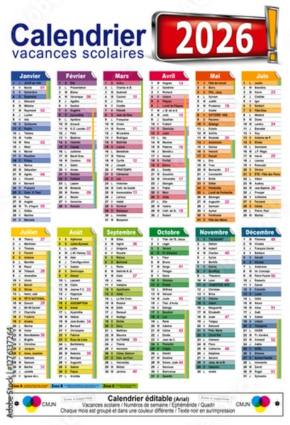Obraz Calendrier 2026 - 12