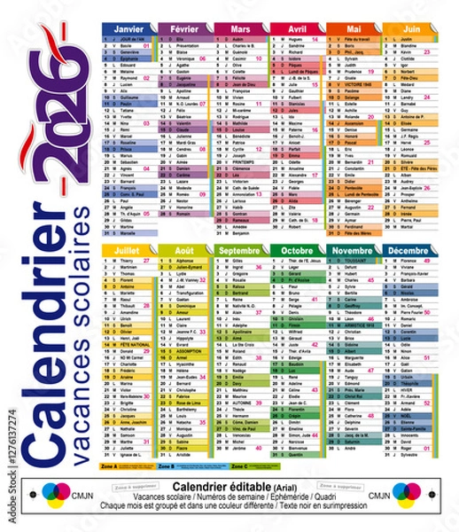 Obraz Calendrier 2026 - 17