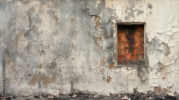 Obraz peeling fire wall damage