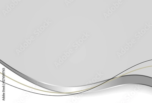 Obraz Vector Elegant Abstract Wavy Design with Gray Tones and Smooth Flowing Lines