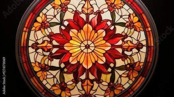 Obraz artwork circle stained glass