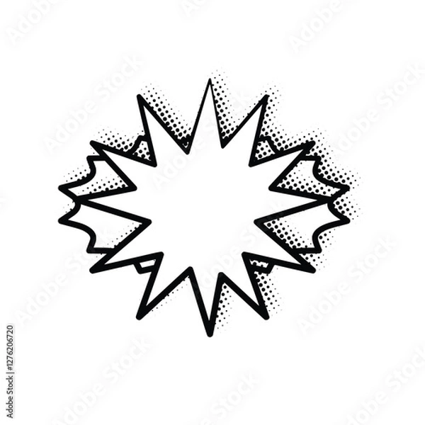 Fototapeta Line Art Speech Bubbles with Halftone Shadows for Creative Projects