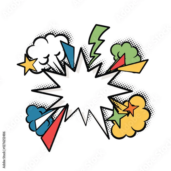 Fototapeta Bold and Bright Speech Bubbles in Pop Art Style