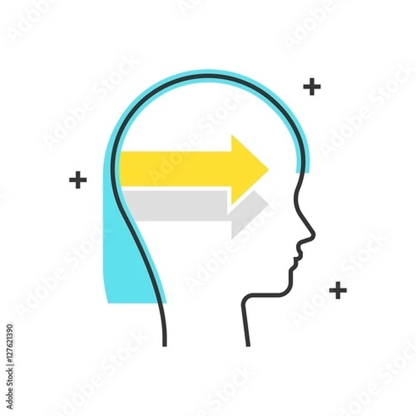 Fototapeta Color box icon, open minded concept