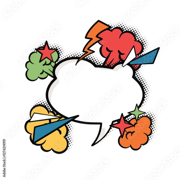 Fototapeta Bold and Bright Speech Bubbles in Pop Art Style