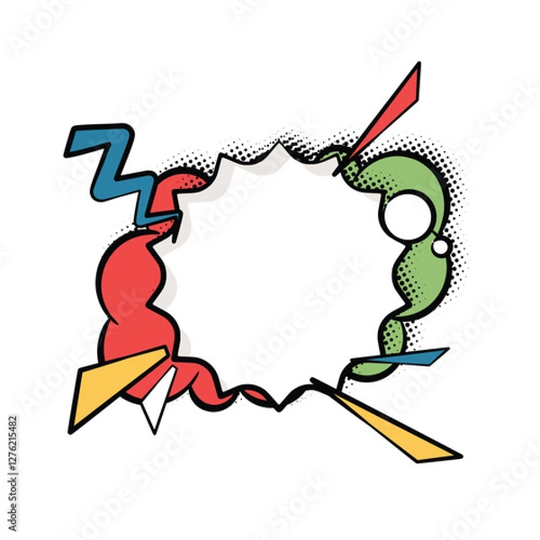 Fototapeta Bold and Bright Speech Bubbles in Pop Art Style