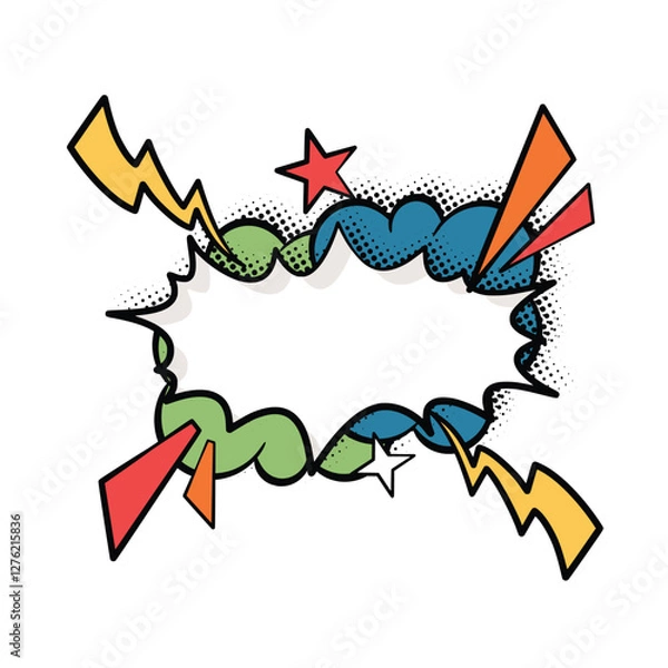 Fototapeta Bold and Bright Speech Bubbles in Pop Art Style