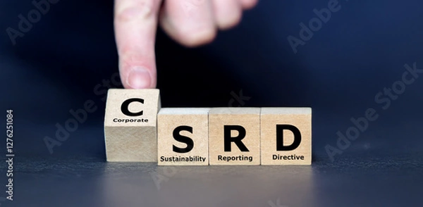 Fototapeta Cubes form the abbreviation CSRD (Corporate Sustainability Reporting Directive)