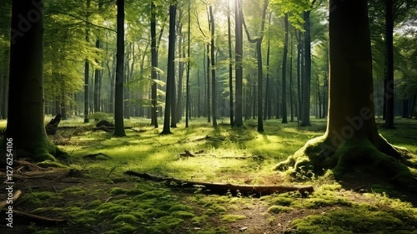 Obraz leaves trees grass