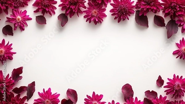 Obraz pink flowers frame