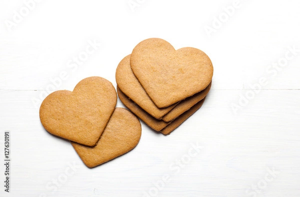 Obraz Heart shaped Gingerbread cookie (stacked group)