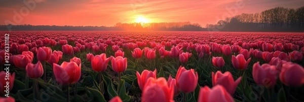 Obraz Beautiful tulip flower in Spring.