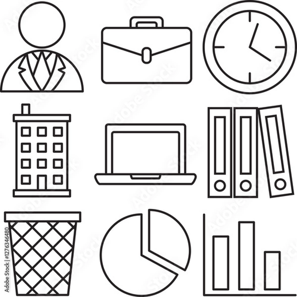 Fototapeta nine office icon packs that you can use for your work