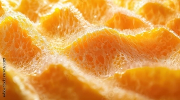 Fototapeta Close-up view of an orange peel's textured surface with detailed patterns
