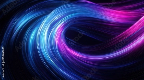 Fototapeta Vibrant Light Streams Abstract Background Image with Dynamic Blue and Pink Fluid Design 90 Chars