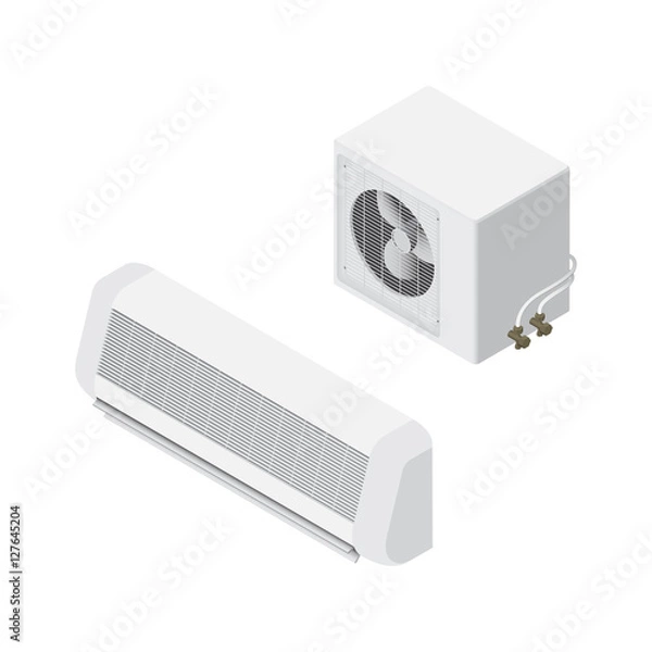 Fototapeta air conditioner Isometric Vector Illustration