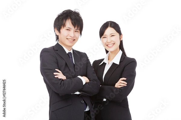 Fototapeta 女性　男性　ビジネス　腕組み