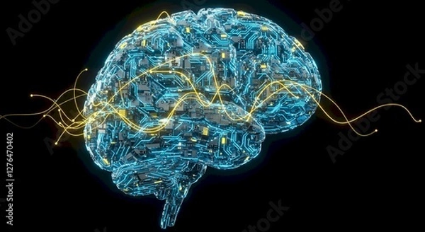 Fototapeta AI Brain Circuitry Neural Network Digital Mind Technology Future Concept