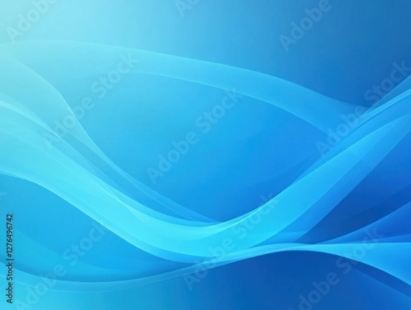 Fototapeta Soft Blue Waves Flowing Across a Calm Background