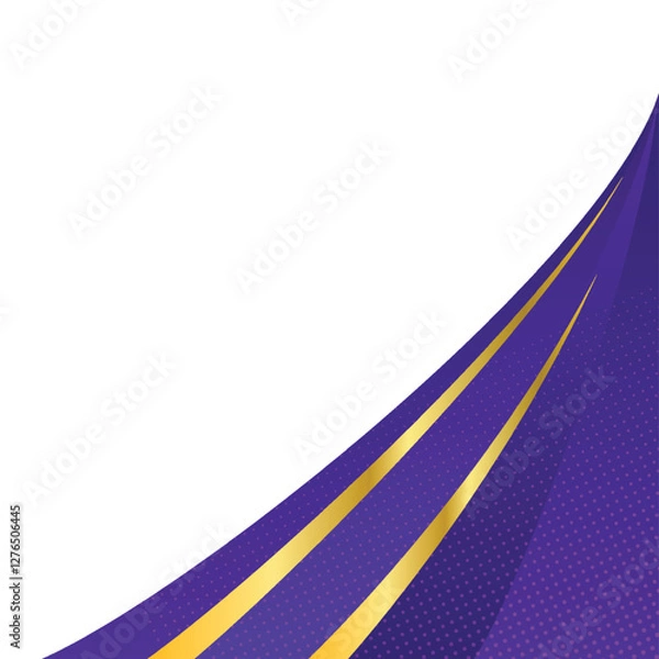 Obraz Purple Corner Border with Stylish Gold Accent