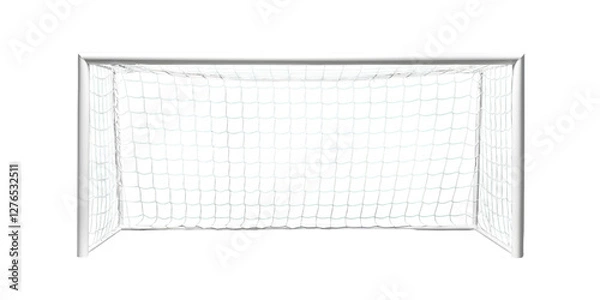 Fototapeta White football soccer goal net transparent PNG set bundle isolated background