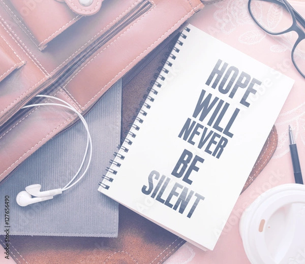 Fototapeta Inspirational motivating quote on notebook with vintage filter
