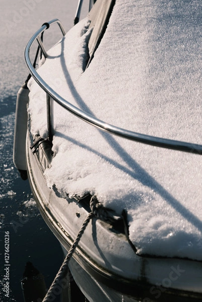Obraz Boote auf winterlichem Stössensee zu Berlin
